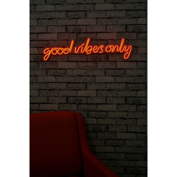 Dekorativ plast LED-belysning Good Vibes Only - Röd