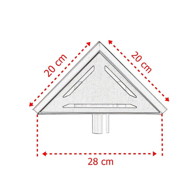 Triangulärt duschavlopp 20x20 cm