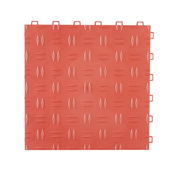 Sammanfogade garagegolvplattor, 12x12, 50-pack, röda