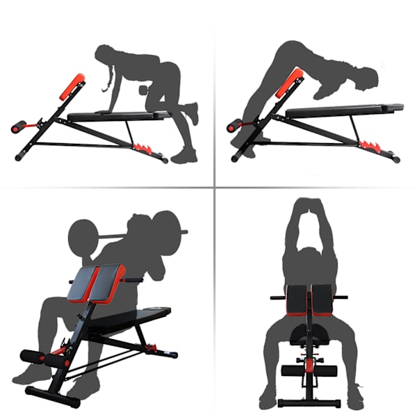 Multivægtsbænk, Justerbar Fitnessbænk, Skråbænk, Mavetræner, Sort, 64 X 146 X 73,5-85 Cm