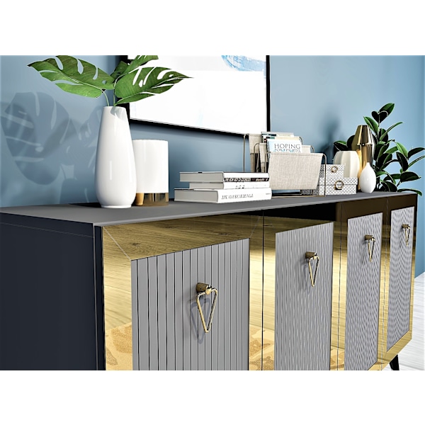 Konsol bar - antracit, guld