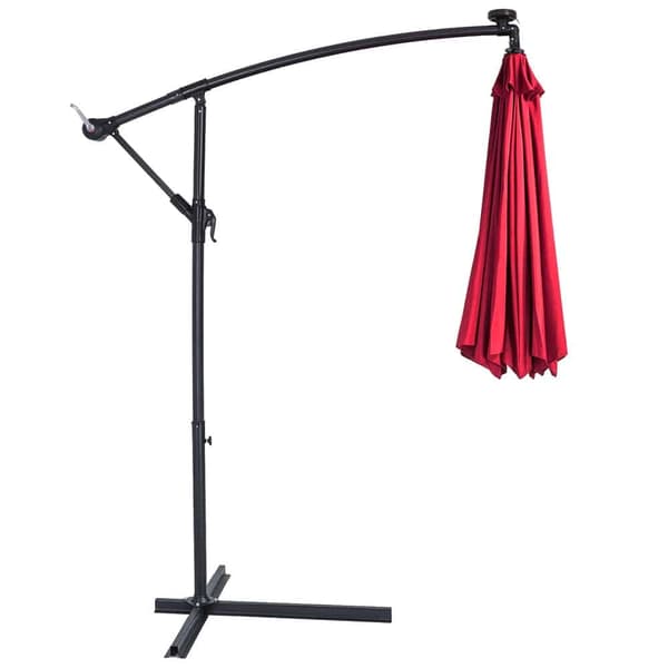 Solcellsbelyst LED-parasoll 330 cm, UV-skydd 30+, vattenavvisande