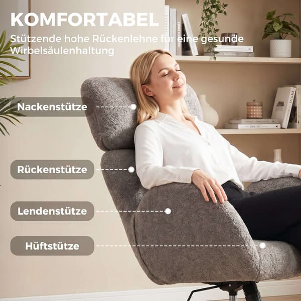 Grå sammetstyg kontorsstol med justerbar höjd