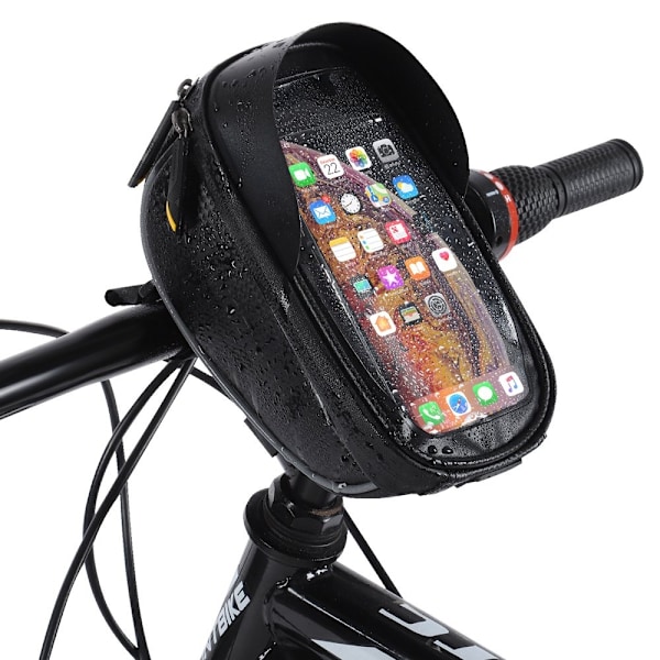 Cykelstyrtaske med telefonetui, 1 l, sort