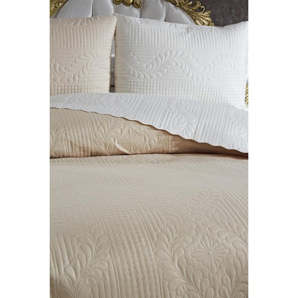 Dubbel överkastset Sanem - Kräm, Beige