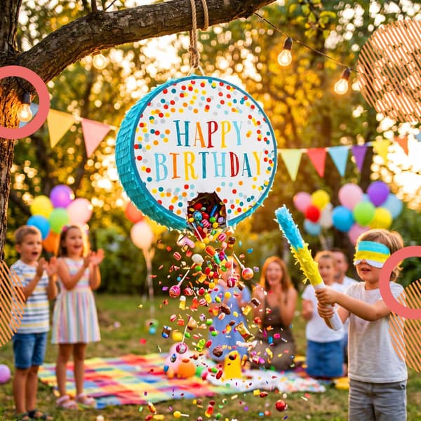 Piñata Party Set, 3-delars med racket och ögonbindel