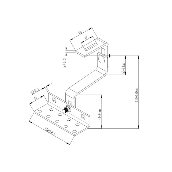 BITUXX 4x säädettävät ruostumattomasta teräksestä valmistetut kattokoukut aurinkopaneelien asennukseen