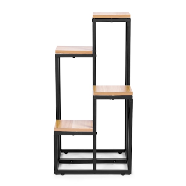 Kukkateline, kukkahylly, koristeet, 4 hyllyä, metalli MDF, vaalea pähkinä ModernHome
