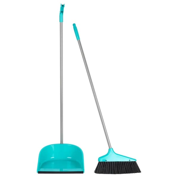 Sopskyffel och borste med långt skaft – 95 cm, gummispets