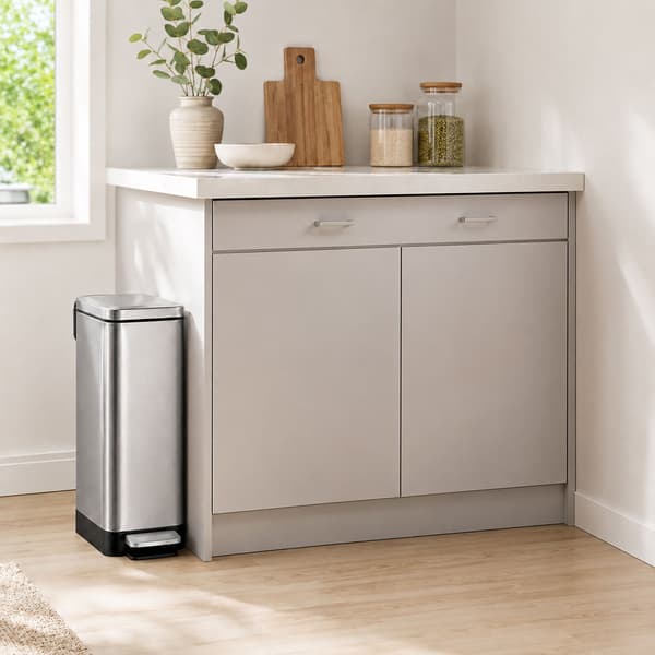 Pedalspand i rustfrit stål, 15 l – softclose, slankt design