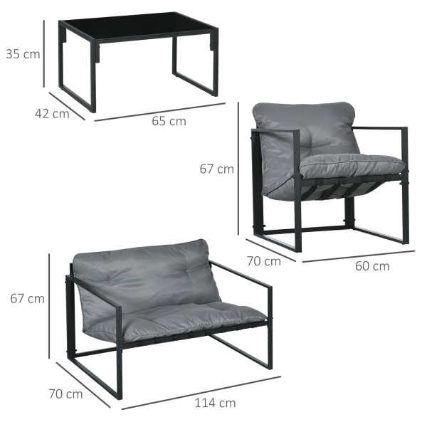 Balkongmöbler Med Sittdynor, Trädgårdsloungeset, Dubbelsoffa, 2