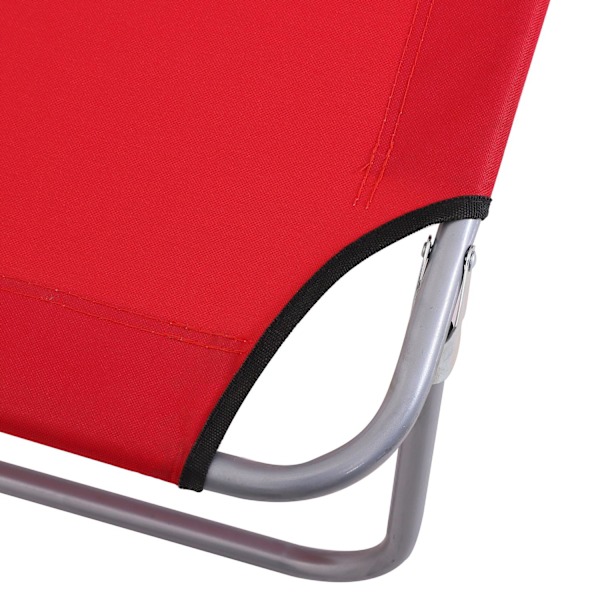 Liggestol haveseng foldbar med solbeskyttelse, wellness liggestol strandstol i rød 187 x 58 x 36 cm til afslappende timer udendørs