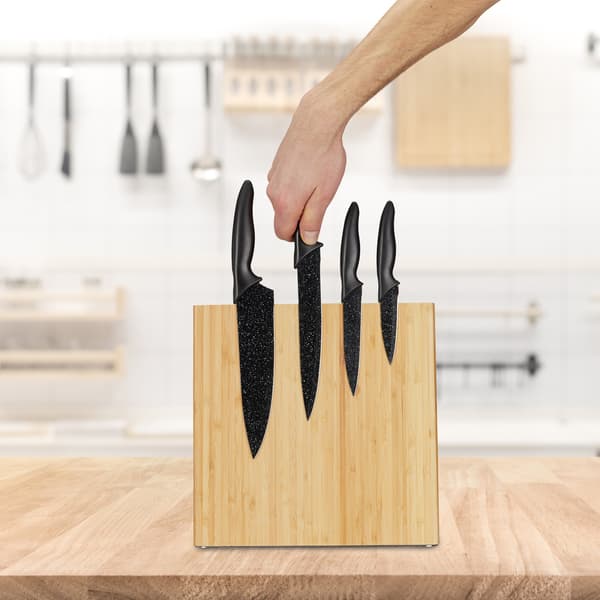 Magnetisk bambu knivblock – platsbesparande köksförvaring