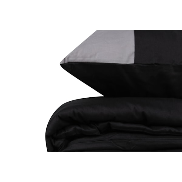 Ranforce Single Quilt Cover Set Vanligt - Svart, Grå