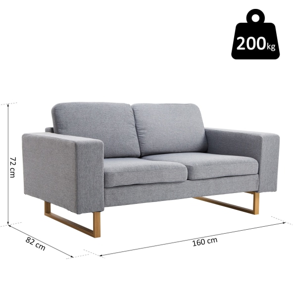 2-Personers Sofa, Hjørnesofa, Polstret Sofa, Stofsofa, Siddeplad