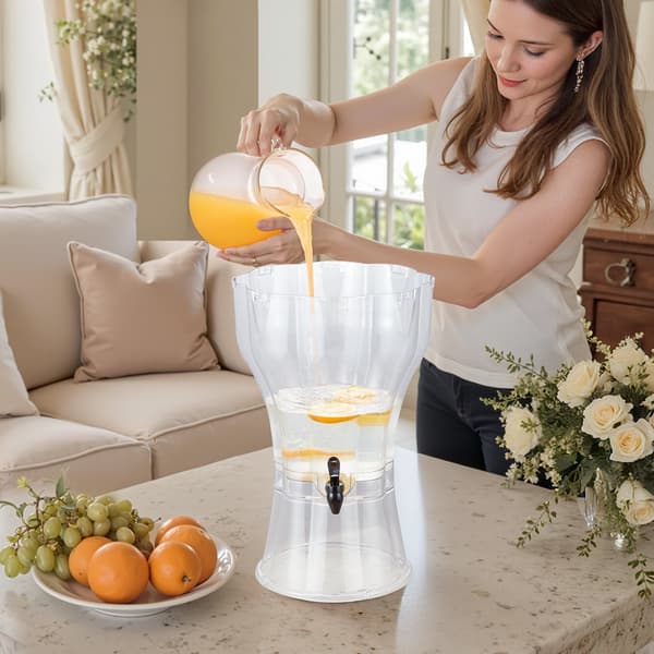 Drikkevaredispenser 13L, klar plastik, drypfri tap