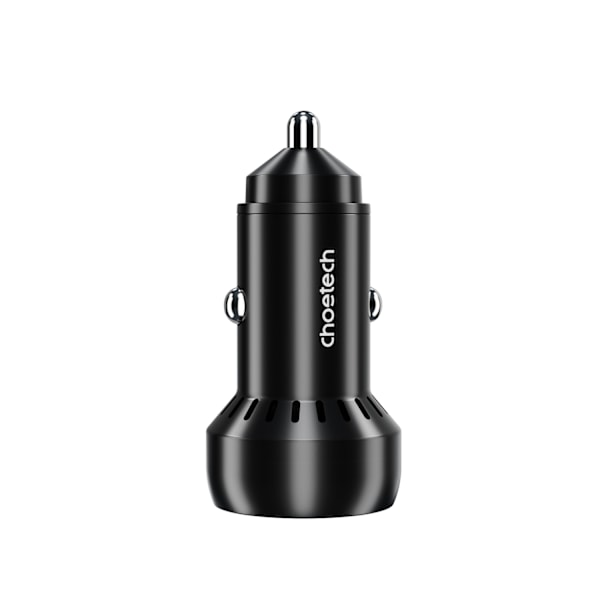 USB-C USB-A PD 60W billaddare med LED-bakgrundsbelysning, svart