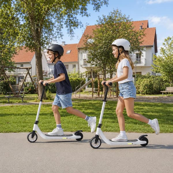Elscooter för barn, 6 km räckvidd, svart och vit