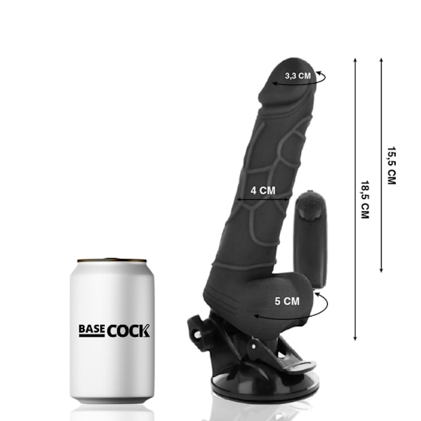 Basecock - Realistisk Vibratorfjärrkontroll Svart 18,5 Cm -O- 4Cm
