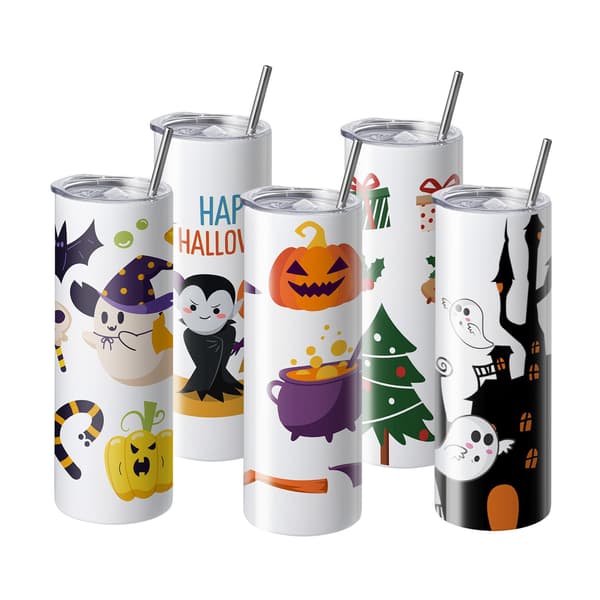 Sublimeringsglas, 16-pack 20 oz rostfritt stål med lock