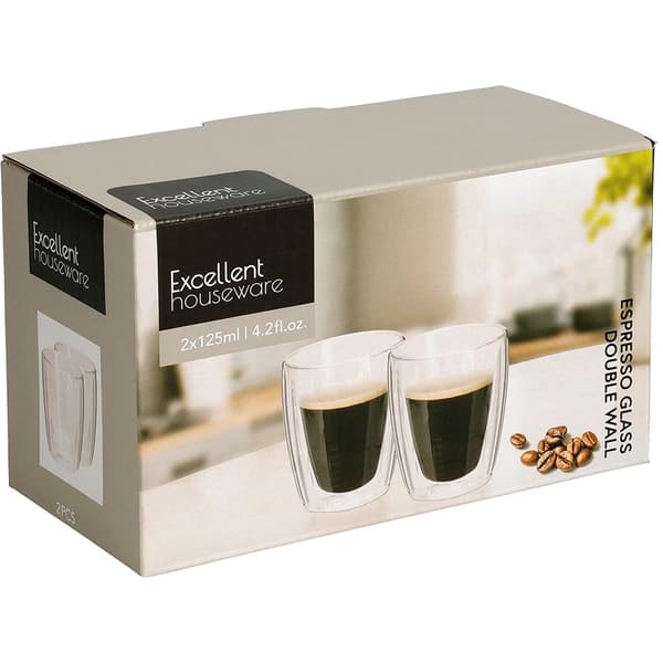 Kaksiseinäiset termosespressolasit, 120 ml, 2 kpl:n setti