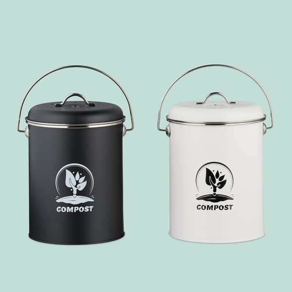 Kompostbeholder med lugtfilter, 5,5 liters kapacitet