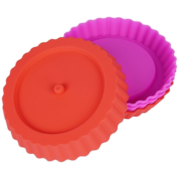 Sæt med 4 mini-tarteletforme i silikone, tåler opvaskemaskine