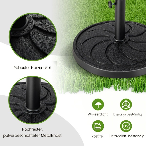 18 kg tungt paraplyställ med 54 cm diameter för paraplystavar på φ38/48 mm