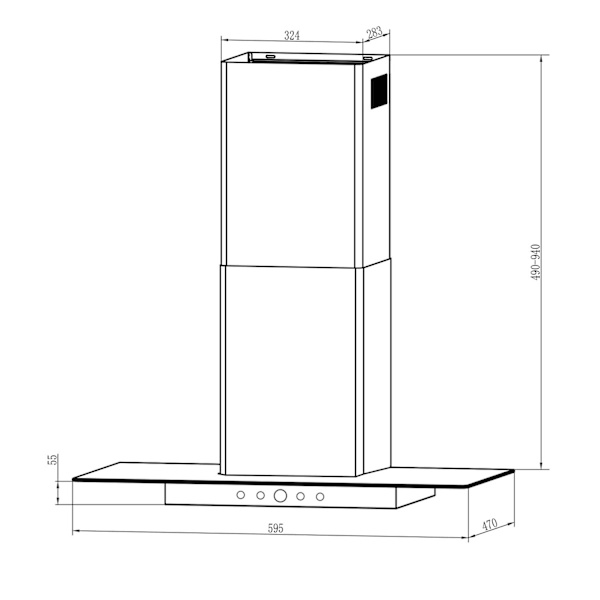 Emhætte 60 cm Sort Berdsen BT-217