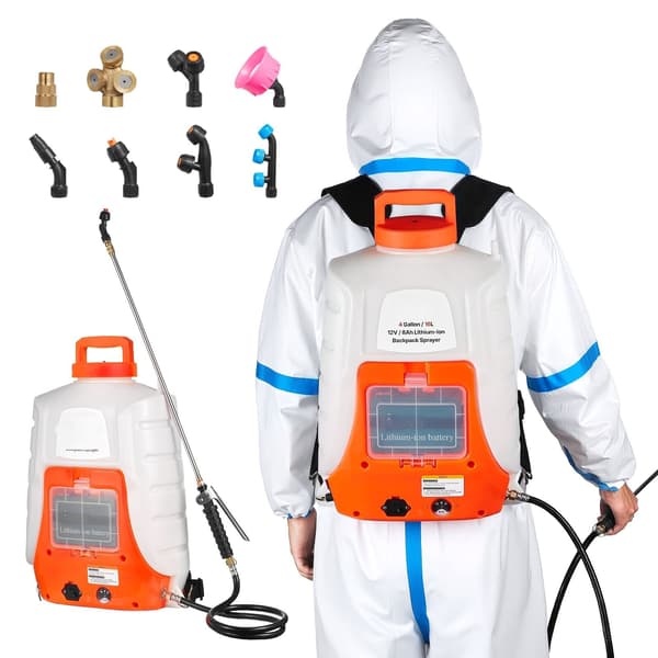Batteridriven ryggspruta, 15 l, 0–90 psi; justerbart tryck