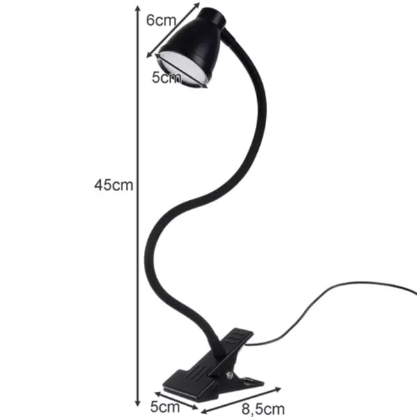 Bordlampe med clips - sort Izoxis 19454