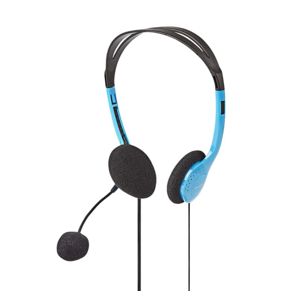 PC headset | On-Ear | Stereo | 2x 3.5 mm | Vikbara Mikrofon | Blå