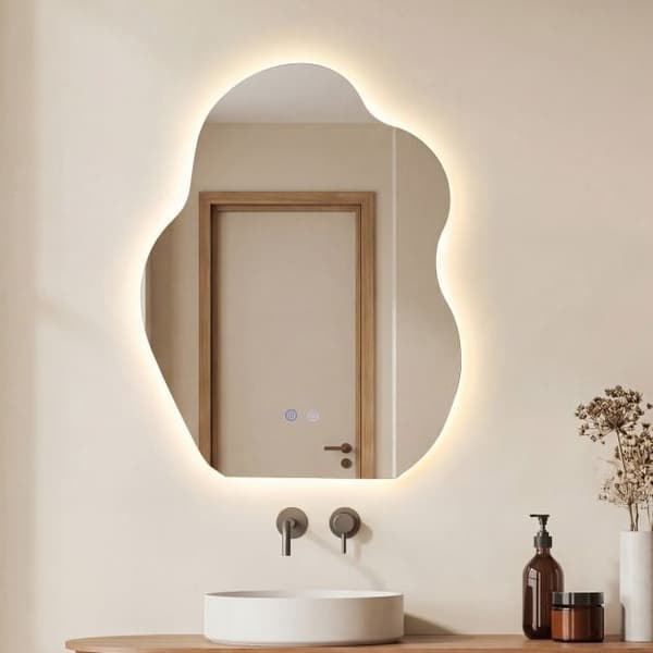 LED-badrumsspegel, asymmetrisk, imfri, 70x50 cm