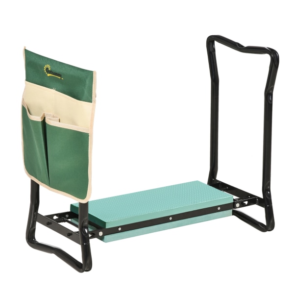 Kneeler Kokoontaitettava Puutarhajakkara 2 In 1 Polvituki Työkalulaukulla Eva-Vaahto 58 X 28 X 49 Cm