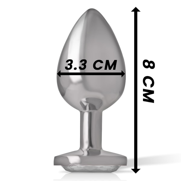 Intense - Aluminium Metal Anal Plug White Heart Storlek M