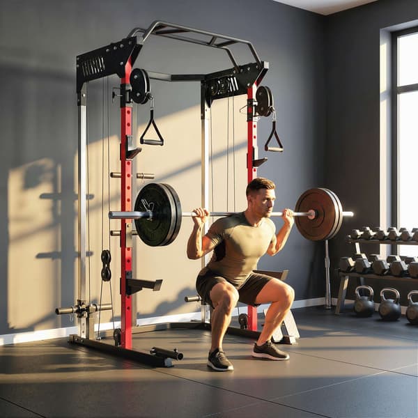 Smith Machine Power Cage med justerbart vajersystem