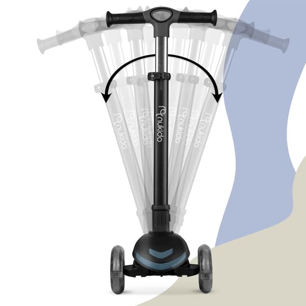 Børns 3-hjulet balancescooter med sæde, sort