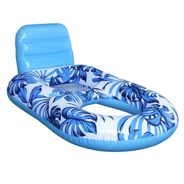 Oppustelig poolstol med ryglæn
