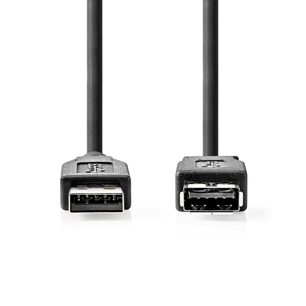 USB kaapeli | USB 3.2 Gen 1 | USB-A Uros | USB-A Naaras | 5 Gbps | Niklattu | 3.00 m | Pyöreä | PVC | Musta | Label
