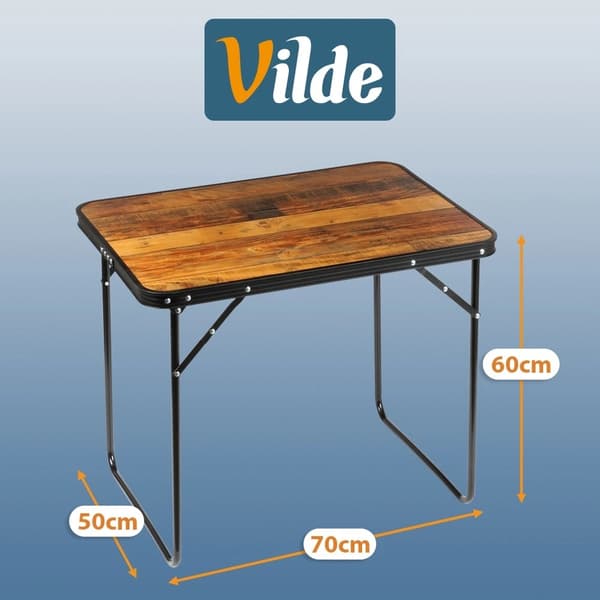 Hopfällbart campingbord i aluminium 70x50x60 cm
