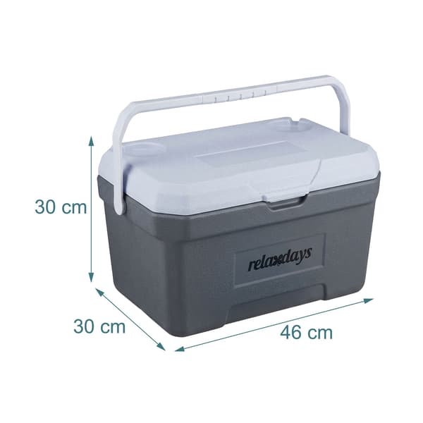 15L isolerad kylbox med kylpåse – vit/grå