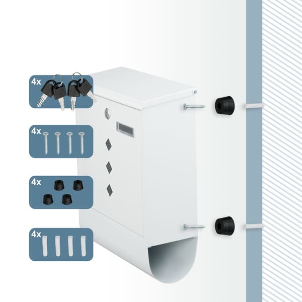 Postkasse med avisholder – minimalistisk metaldesign