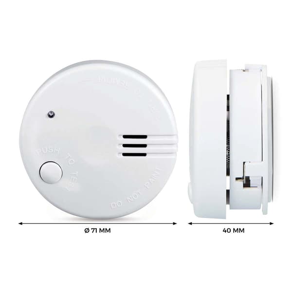 Mini-rökdetektor, 5 års batteri, 2-pack, vit