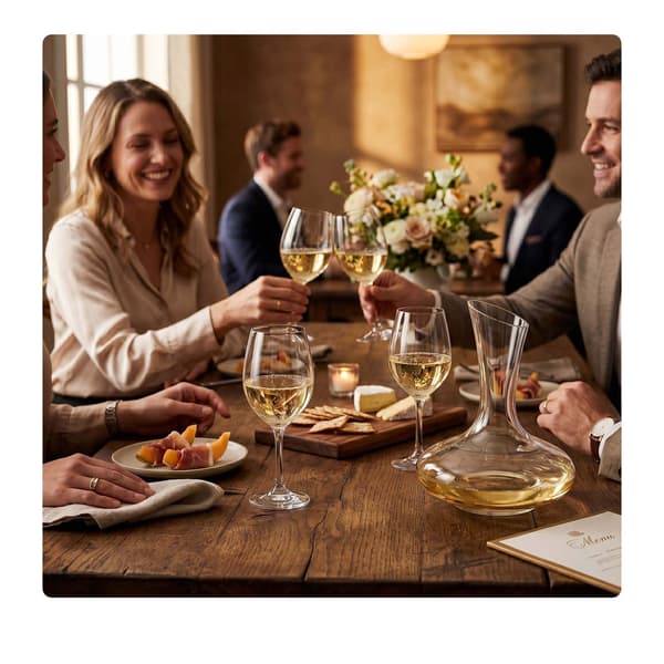 Vinglassæt med karaffel, klart glas, 5 dele