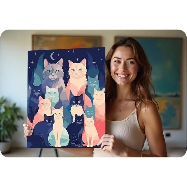 Målning efter siffror 40x50 cm Massido Cats