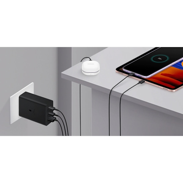 Netoplader 2x USB-C og 1x USB PPS PD 65W QC 3.0 AFC FCP sort