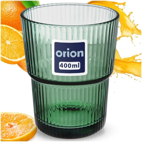 Grönt räfflat glas, 400 ml – Tål maskindisk