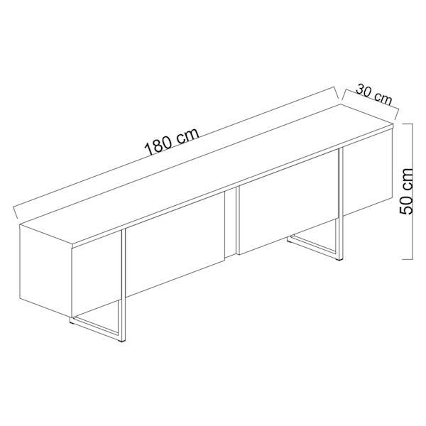 TV Stand Luxe - Valnød, Sort
