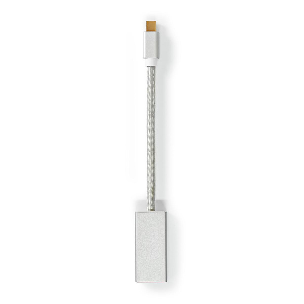 Mini DisplayPort kabel | DisplayPort 1.2 | Mini DisplayPort han | DisplayPort Hun | 21.6 Gbps | Guldplateret | 0.20 m | Runde | Flettet | Sølv | Cover
