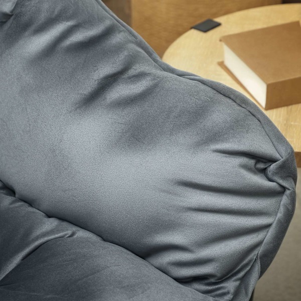 Fåtölj Vardagsrum Loungestol Klädd avkopplingsstol med sidoficka Stålben Klädd stol med sammetslook Enkelstol för sovrum Grå Aosom